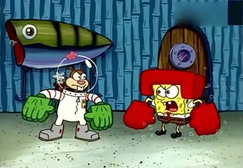 海绵宝宝看我的连环掌,连环松鼠球,珊迪明天再来找你较量