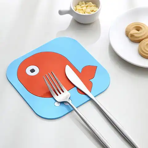 北欧风隔热垫硅胶防烫垫餐桌垫卡通少女心家用杯垫砂锅垫子碗盘垫