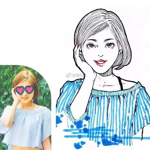 简洁风手绘头像青春动人的插画,爱死这风格了,张张精彩