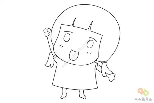 q版小女孩简笔画简单可爱
