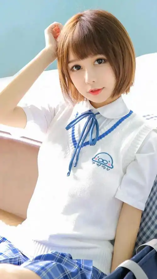 女神来喽蓝白jk制服,清新甜美