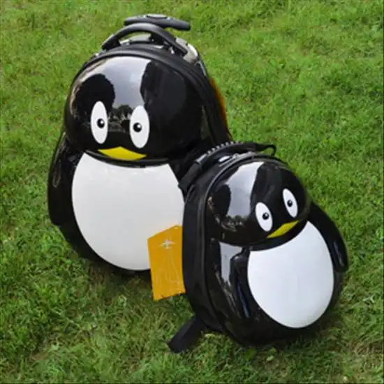 憨憨可爱儿童卡通黑色小企鹅拉杆箱购买即送小企鹅儿童书包cq637716