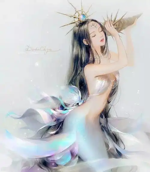 五官精致,皮肤通透,自带一股仙气的女孩插画