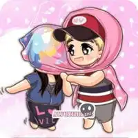 怦然心动的情侣头像卡通娃娃版2人在一起的,很萌,很可爱