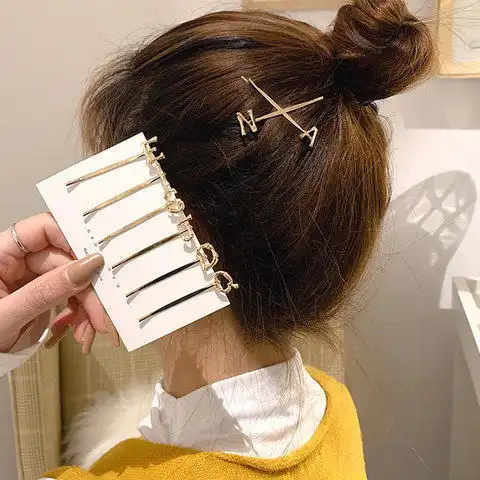 ins情侣定制名字发夹26个英文字母一字夹韩版学生可爱夹子头饰