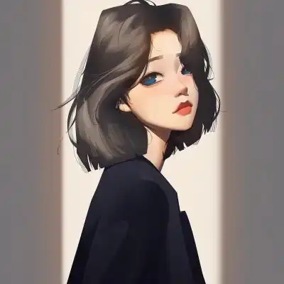 女生头像胶片风红发