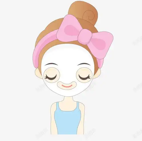 卡通做面膜的小女孩免抠png设计图片免费下载页面网页平面电商创意素材化妆品图标