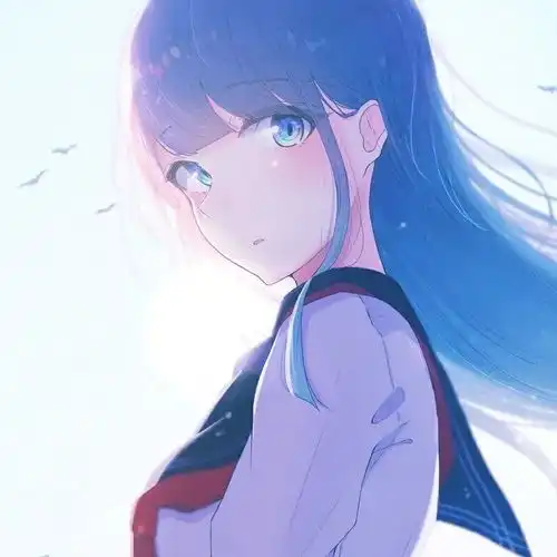 2023最新蓝色头发小清新女生动漫动漫图片我要个性网