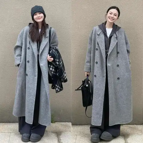 40女生拜年多穿干净色大衣,简约大气又百搭,这样穿优雅又时髦