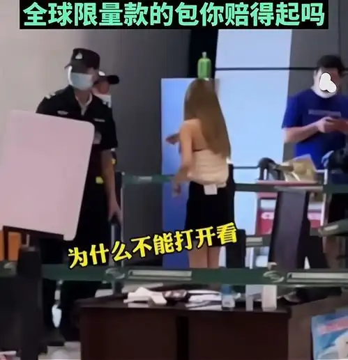 广东一女子大闹机场,怒怼安检半小时限量版的包,你赔得起吗