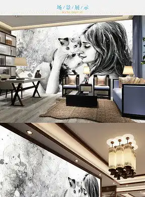 手绘黑白头像女婚房