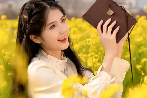 春季赏花郊游少女人物摄影图摄影