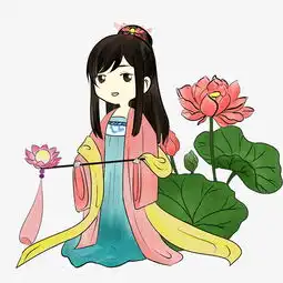古装美女打莲花灯插画图片素材其他格式下载动漫人物大全