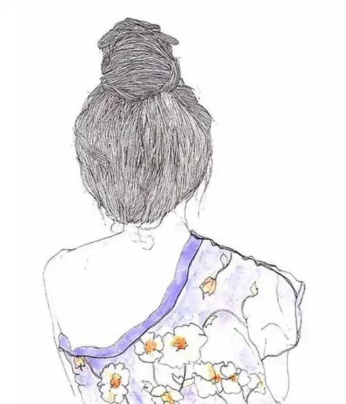 手绘黑白头像女探头