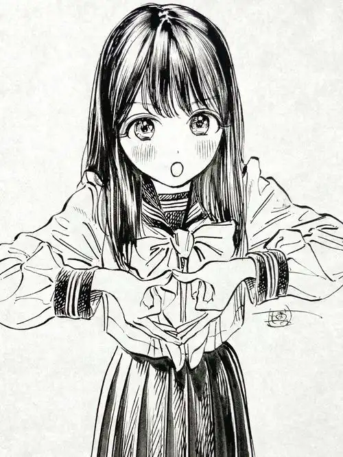 绘画参考来自博老师的jk少女线稿绝了比很多上色的都强