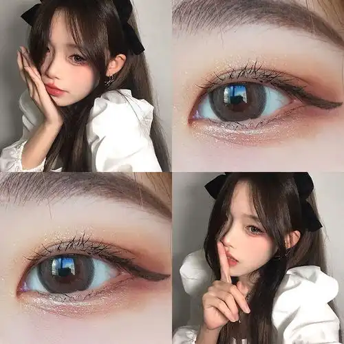 护理液女孩社会网红同款美瞳抖音大小直径年抛近视学生隐形眼镜