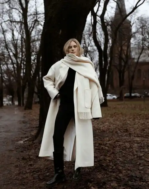 冬日白色系穿搭,优雅又高贵