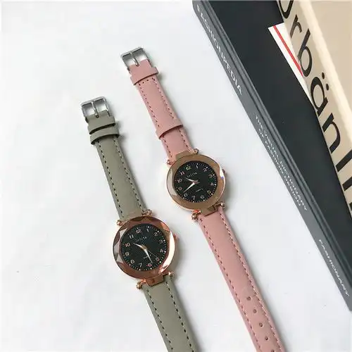 手表女学生韩版简约防水时尚抖音同款星空手表女闺蜜款大气ins风