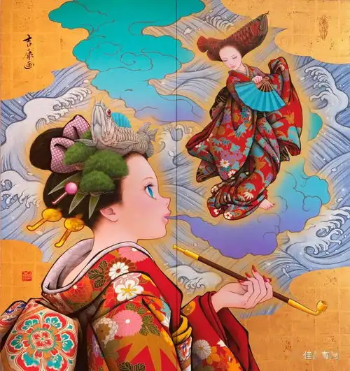 异想天开的女性绘画......