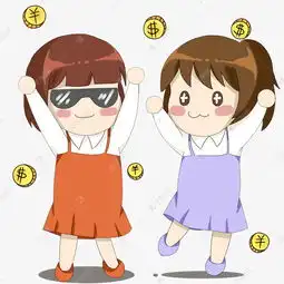 两个美女闺蜜撒币卡通手绘插画素材图片免费下载千库网