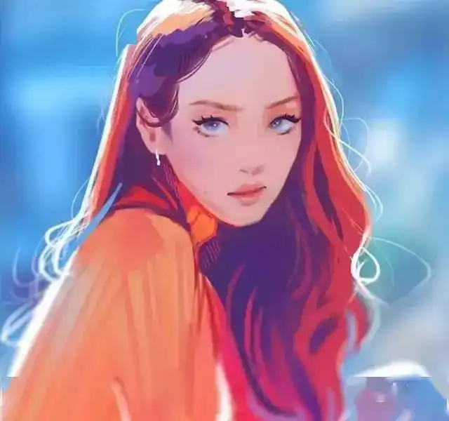 看那个姐姐的手绘头像,在发光