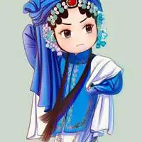 唱戏图片头像女子q版卡通手绘q版戏子头像