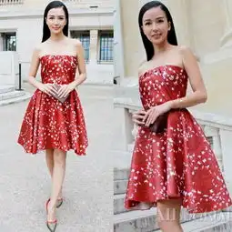 女神穿红博上位周迅林志玲新宠红裙穿不够