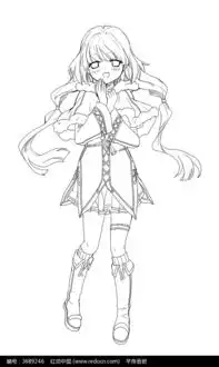 长发女孩卡通手绘线稿图片免费下载编号3689246红动网