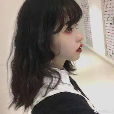 真人侧脸头像女长发侧脸回眸长发女头像图片