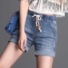 欧美风牛仔短裤女