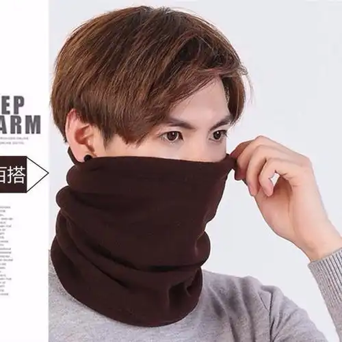 加绒脖套男冬户外抓绒围脖口罩加厚保暖头套骑行防风面罩头巾帽女