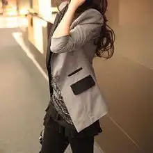 黑白拼接西服外套