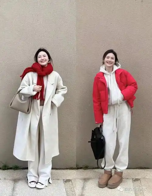 过年的氛围感穿搭,有一大半是红色给的这样搭配洋气又好看