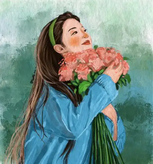 听说用刘亦菲捧花头像会有好运哦