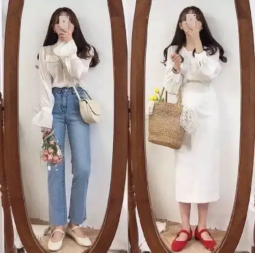 春季女生要如何穿搭才会显气质西服外套搭配波点裙,美呆了