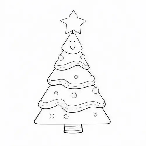 简约黑白线条风格圣诞树素材图片广告素材下载至来源处