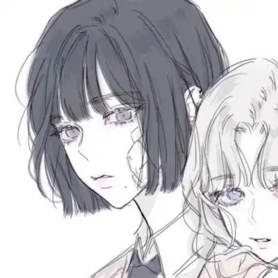 黑白漫画头像女闺蜜朦朦