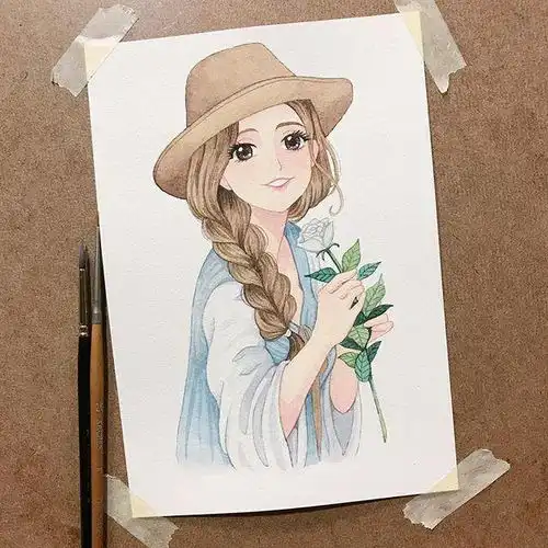 小仙女水彩手绘插画真的超仙