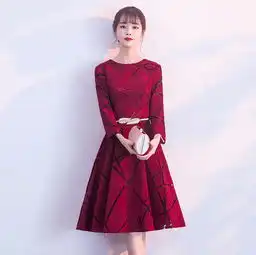 敬酒服新娘冬季新款红色长袖短款订婚衣服女结婚晚礼服回门服