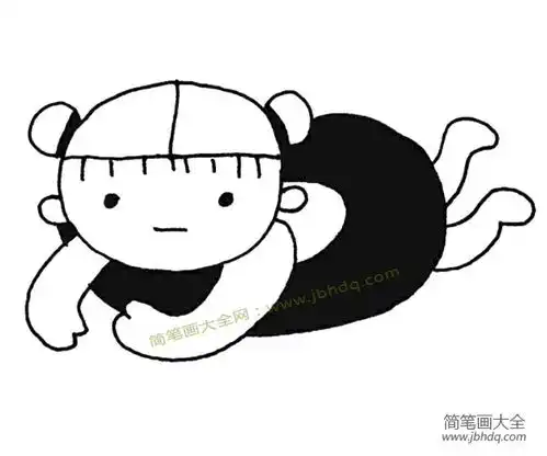 小女孩游泳简笔画图片