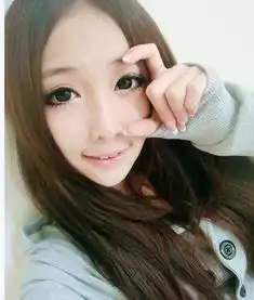 求头像一个女生,长头发,没有刘海,手摆了一个c的动作放在眼睛上