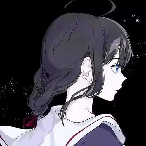 手绘黑白头像女二次元世