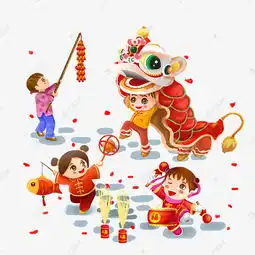 卡通手绘春节喜庆人物素材图片免费下载千库网