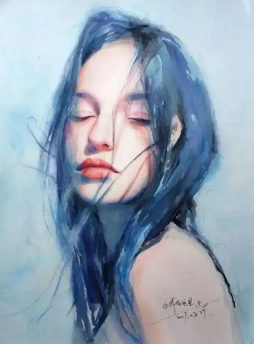 这一波清透的水彩美女肖像,你肯定喜欢