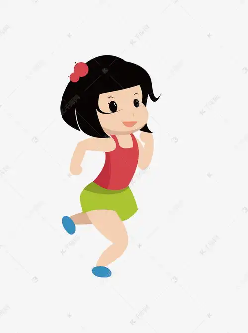 卡通可爱跑步运动的女孩人物素材图片免费下载千库网