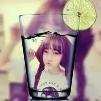 画中画头像女生带字画中