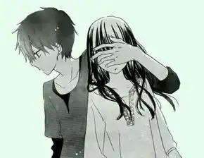 来几张黑白动漫情侣照