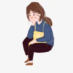 坐着的女孩子插画png免抠图片素材其他格式下载动漫人物大全