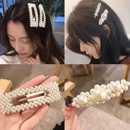 香知雀5个装韩国网红ins白色珍珠发夹一字夹刘海可爱少女心百搭头饰含长方形5个f蜜芽,中国领先的进口母婴限时特卖商城