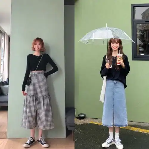 想要穿得好看并不难,韩国女生早秋甜美显高穿搭,一键复制很简单